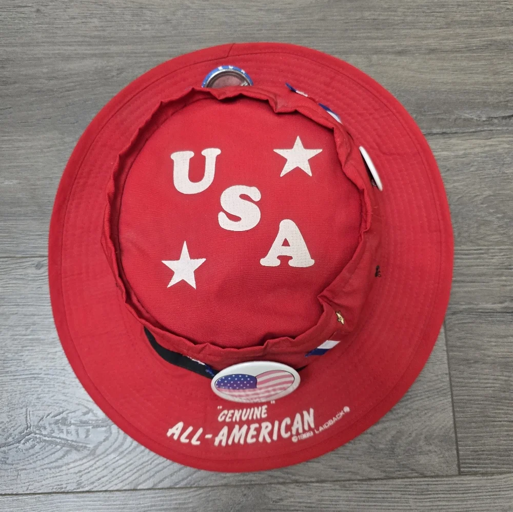1989 Laidback Genuine All American Fishing Hat Buttons Large Unisex